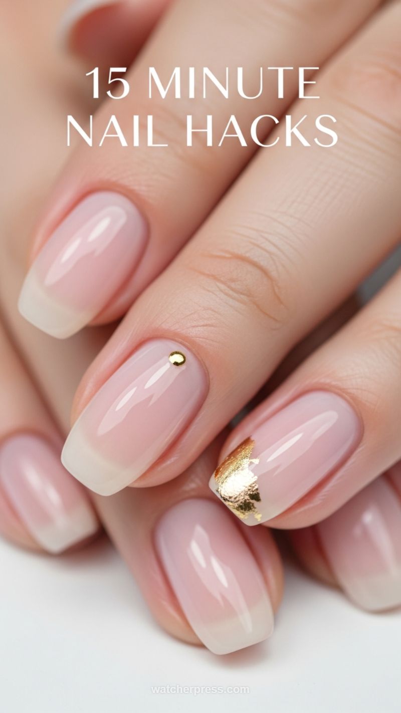 15 Minute Nail Hacks: Minimalist Gold Foil