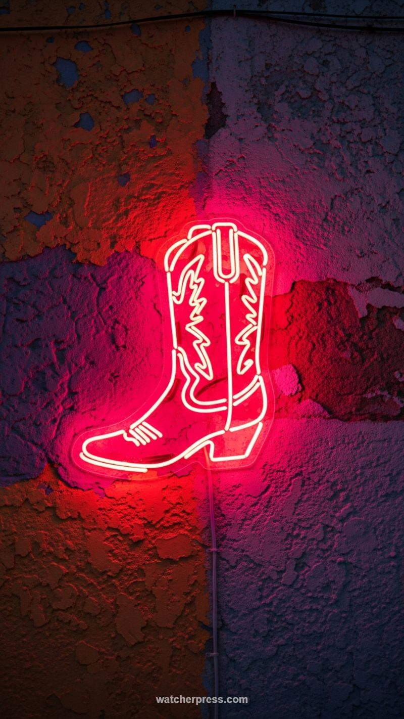 15. Rodeo Neon: Cowboy Boot Sign