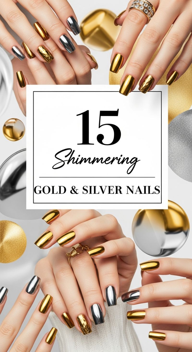 15 Shimmering Gold & Silver Nails