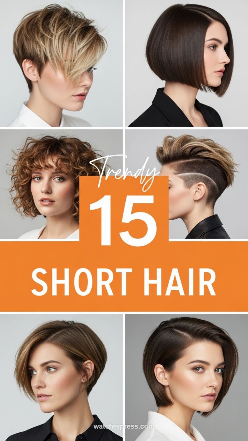 50+ Viral Haircuts: The Ultimate Style Guide for Every Length (Short, Curly, Updos & More) 15. Trendy 15 Short Hair Cuts for Modern Women