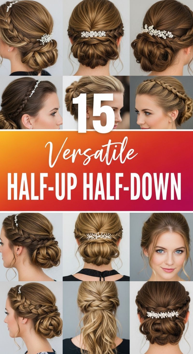 15 Versatile HALF-UP HALF-DOWN