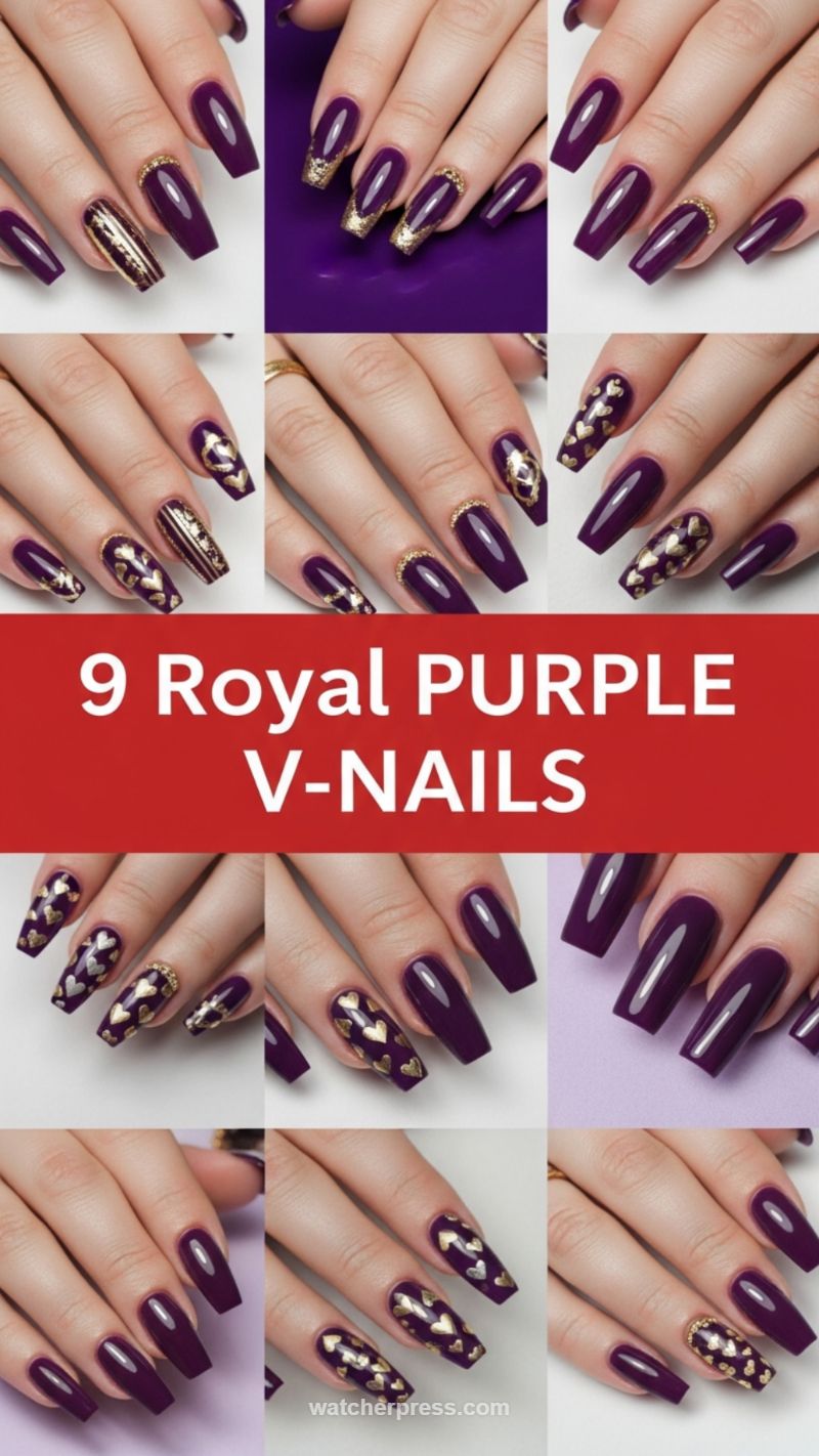 16. 9 Royal Purple V-Nails