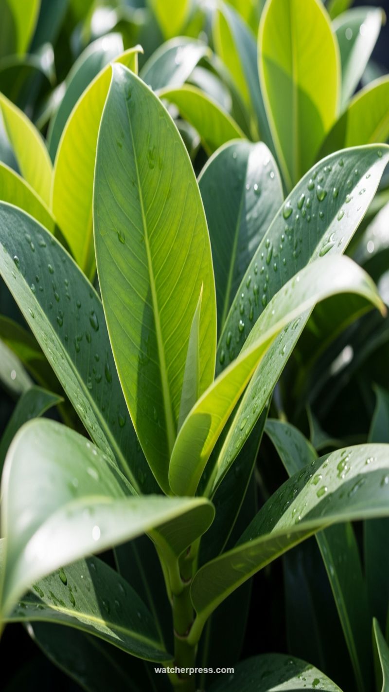 16. Lush Green Foliage with Dew