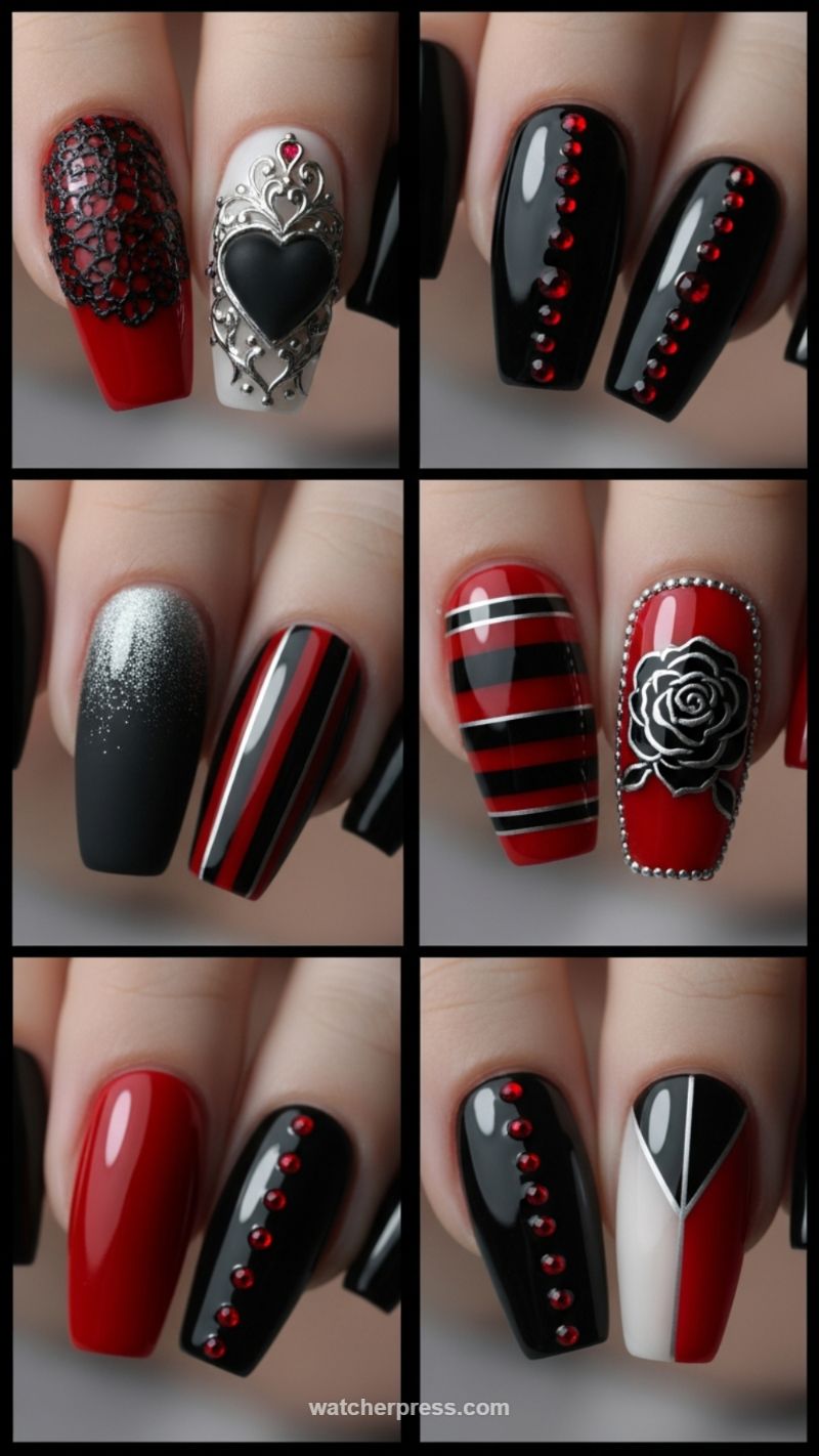 17. Gothic Vampy Red & Black Close-Ups