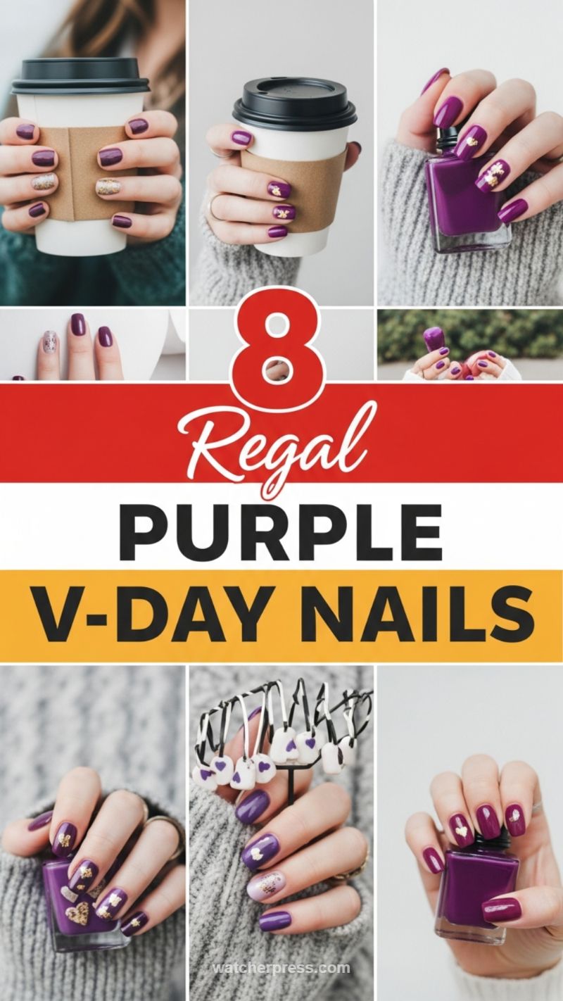 17. Regal Purple Alternative V-Day Nails