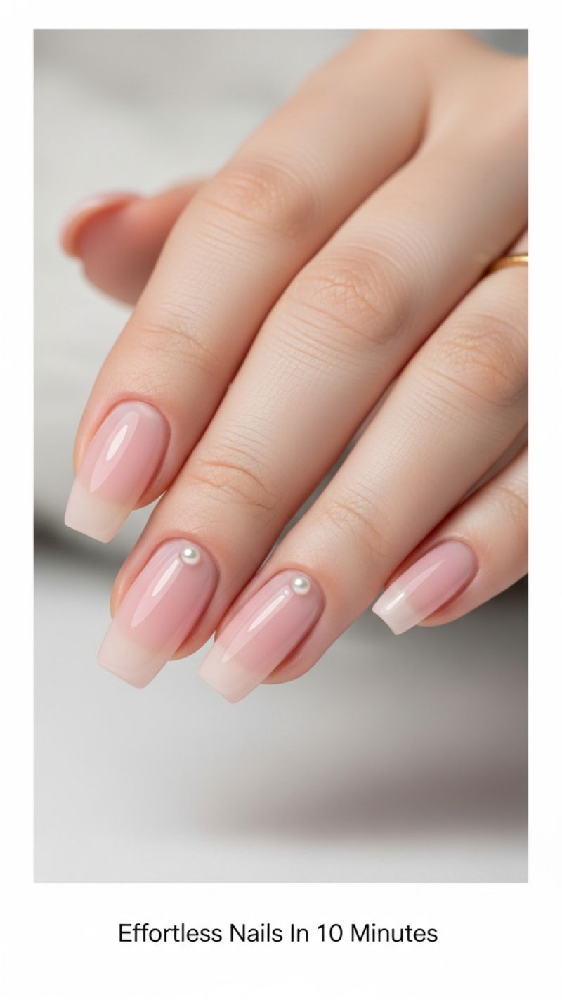 17. The Pearl Accent Minimalist Manicure