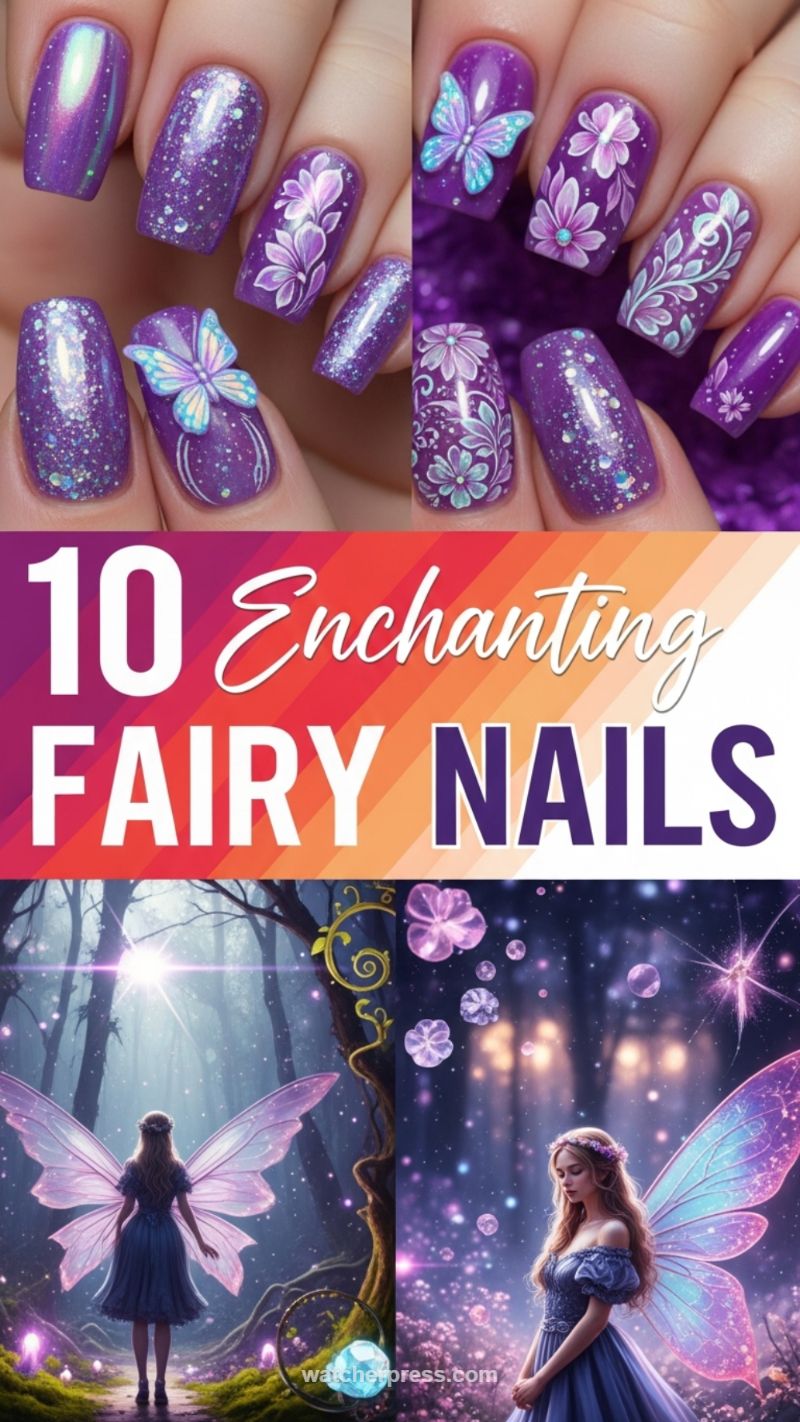 18. French Tip Hearts with Glitter Gradient