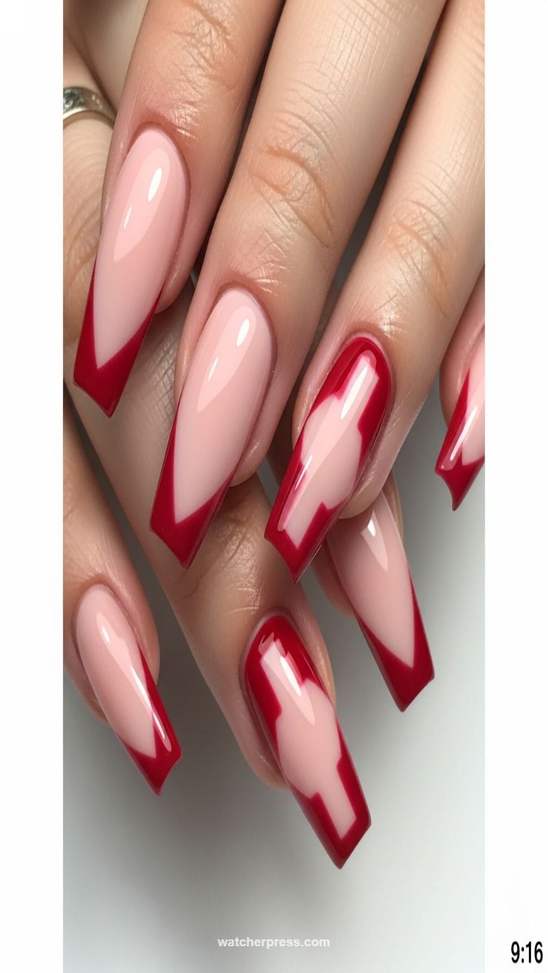 18. Red 'Reverse French' Coffin with Negative Space