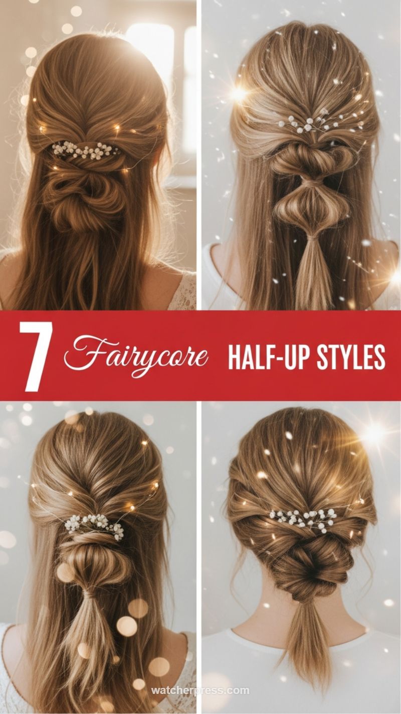 50+ Viral Haircuts: The Ultimate Style Guide for Every Length (Short, Curly, Updos & More) 19. 7 Fairycore Half-Up Styles with Ethereal Details