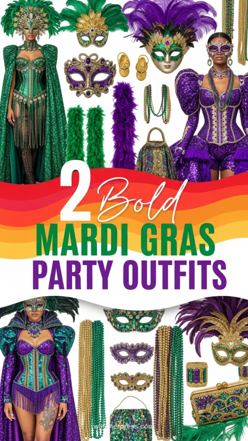 19. Bold Color Theory: 2 Bold Mardi Gras Party Outfits