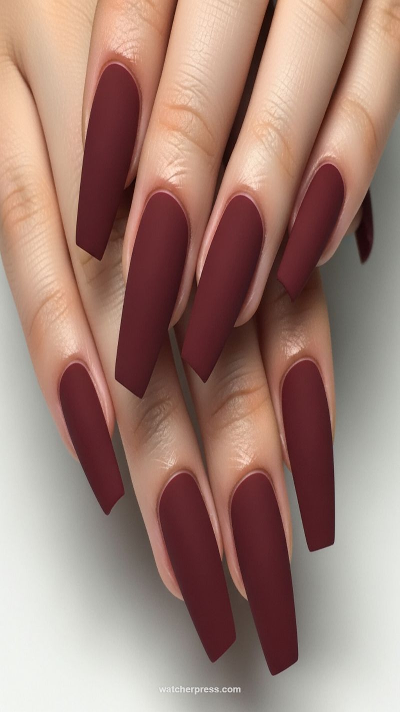 19. Classic Matte Coffin Burgundy
