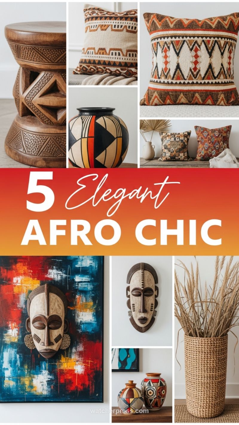 19. Elegant Afro Chic: Cultural Masks and Tapestries