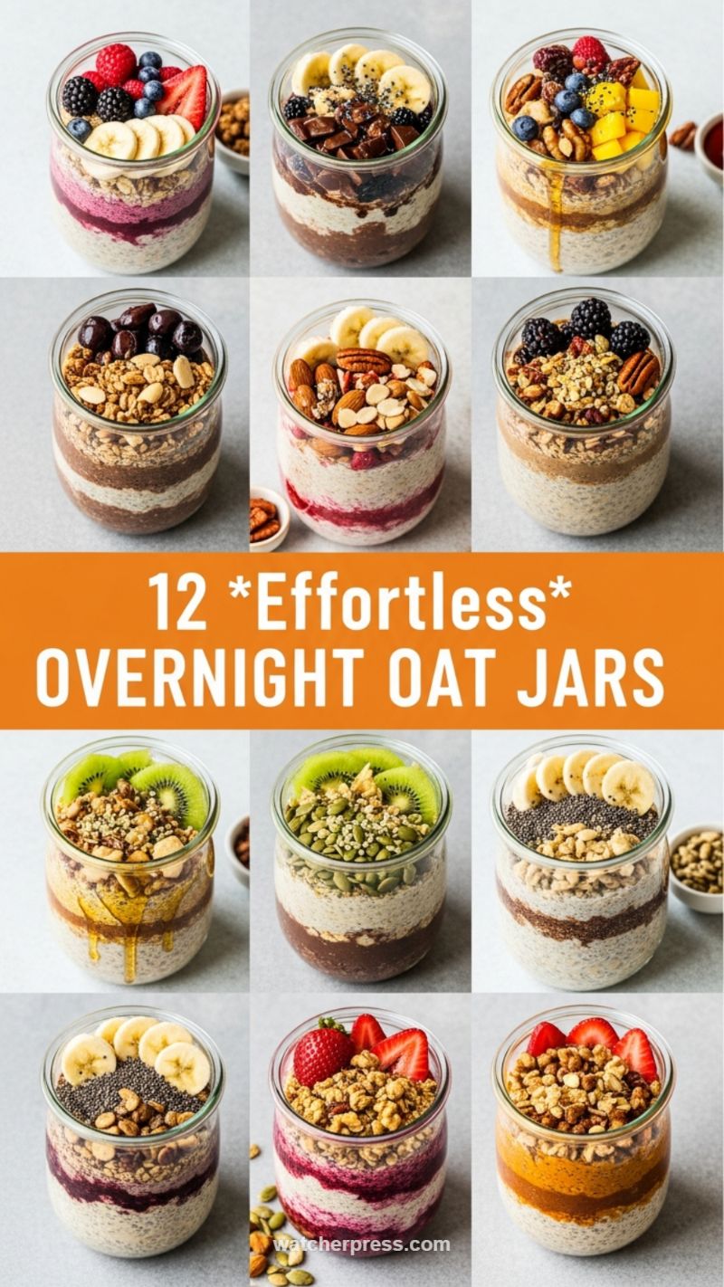2. 12 Effortless Overnight Oat Jars: Ready-to-Go Breakfasts