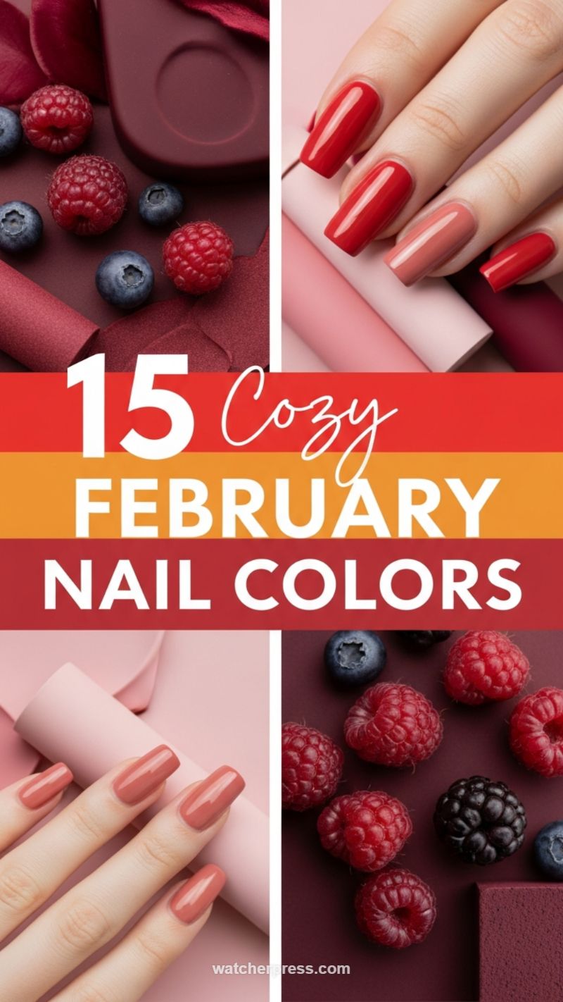 2. 15 Cozy February Nail Colors: Deep Reds and Mauves
