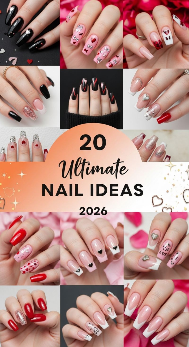 20 Ultimate Nail Ideas: Mastering the Pink, Red, and Glitter Manicure