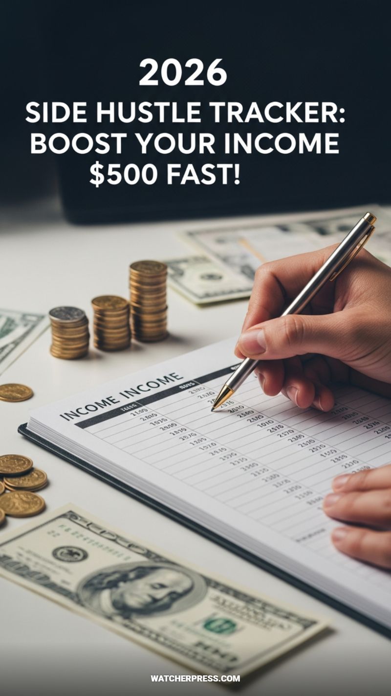 2026 Side Hustle Tracker: Boost Your Income $500 Fast!