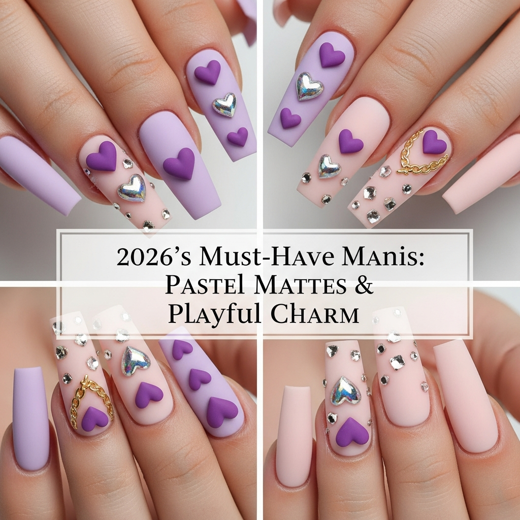 2026's Must-Have Manis: Pastel Mattes & Playful Charm