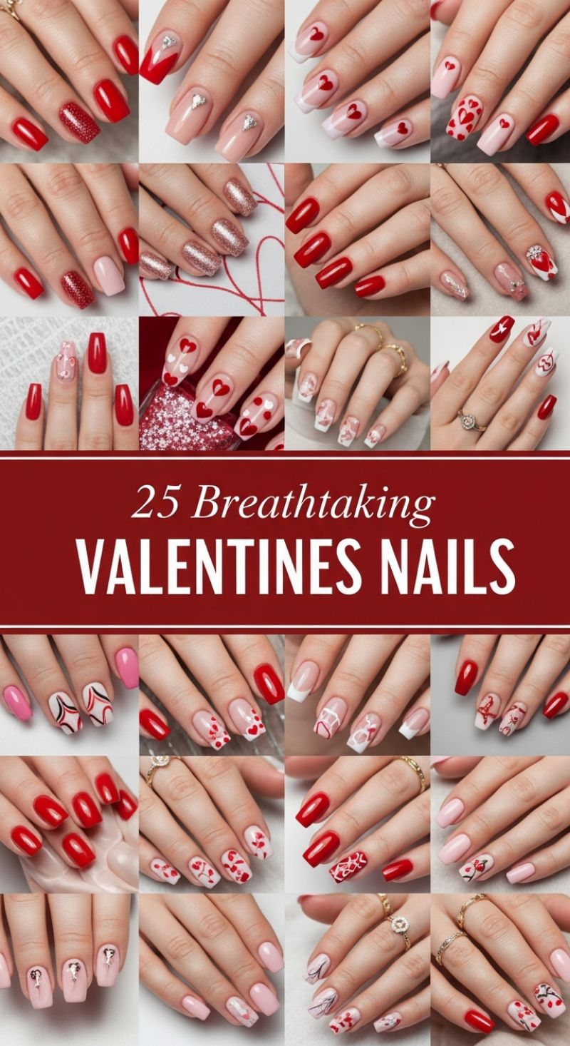 25 Breathtaking Pink, Red, and Glitter Nail Combinations