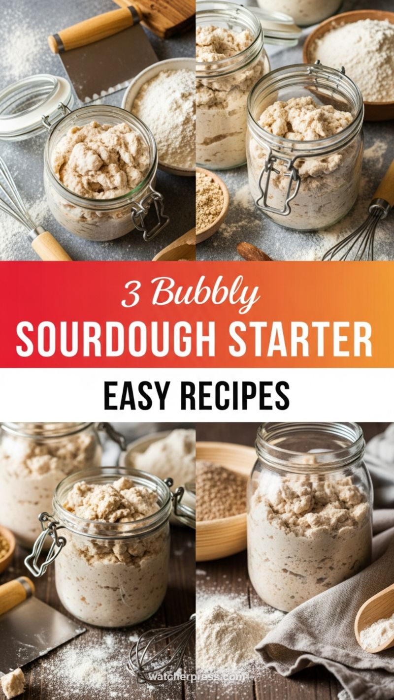 3 Bubbly Sourdough Starter Easy Recipes (Mastering Fermentation)