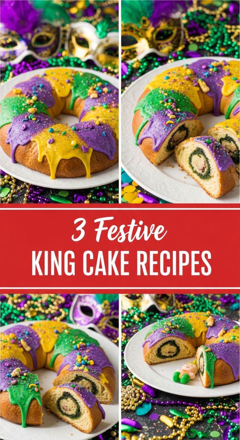 3 Festive KING CAKE RECIPES
