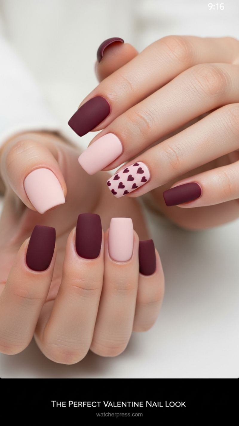 3. Matte Monochrome with Heart Accent