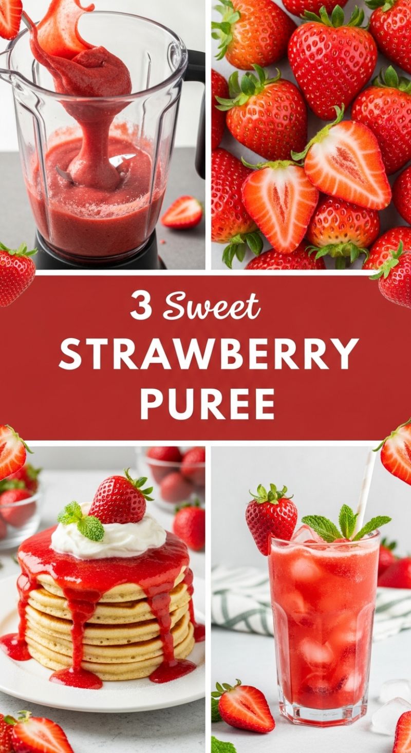 3 Sweet STRAWBERRY PUREE