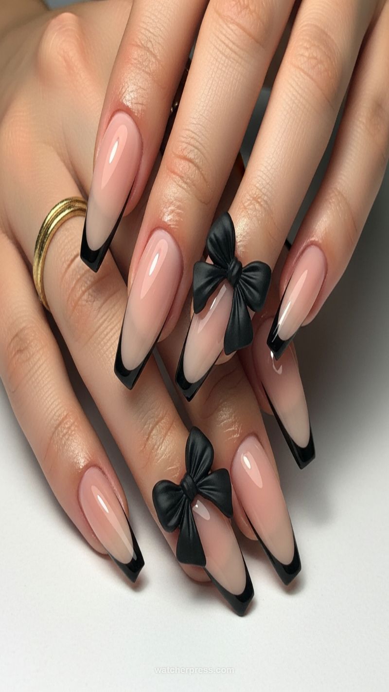 3. The 3D Black Bow Coquette