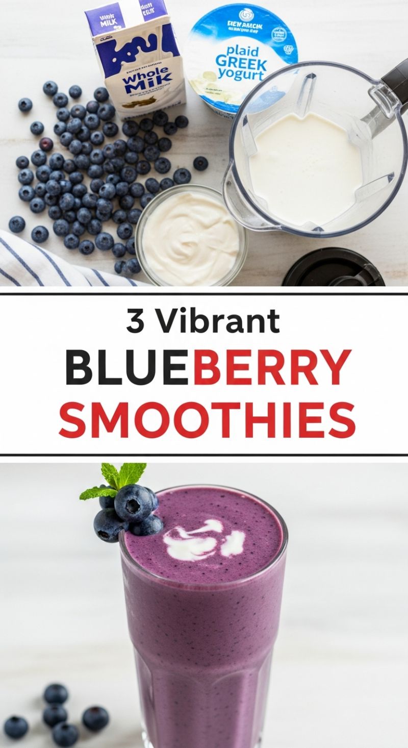 3 Vibrant Blueberry Smoothies