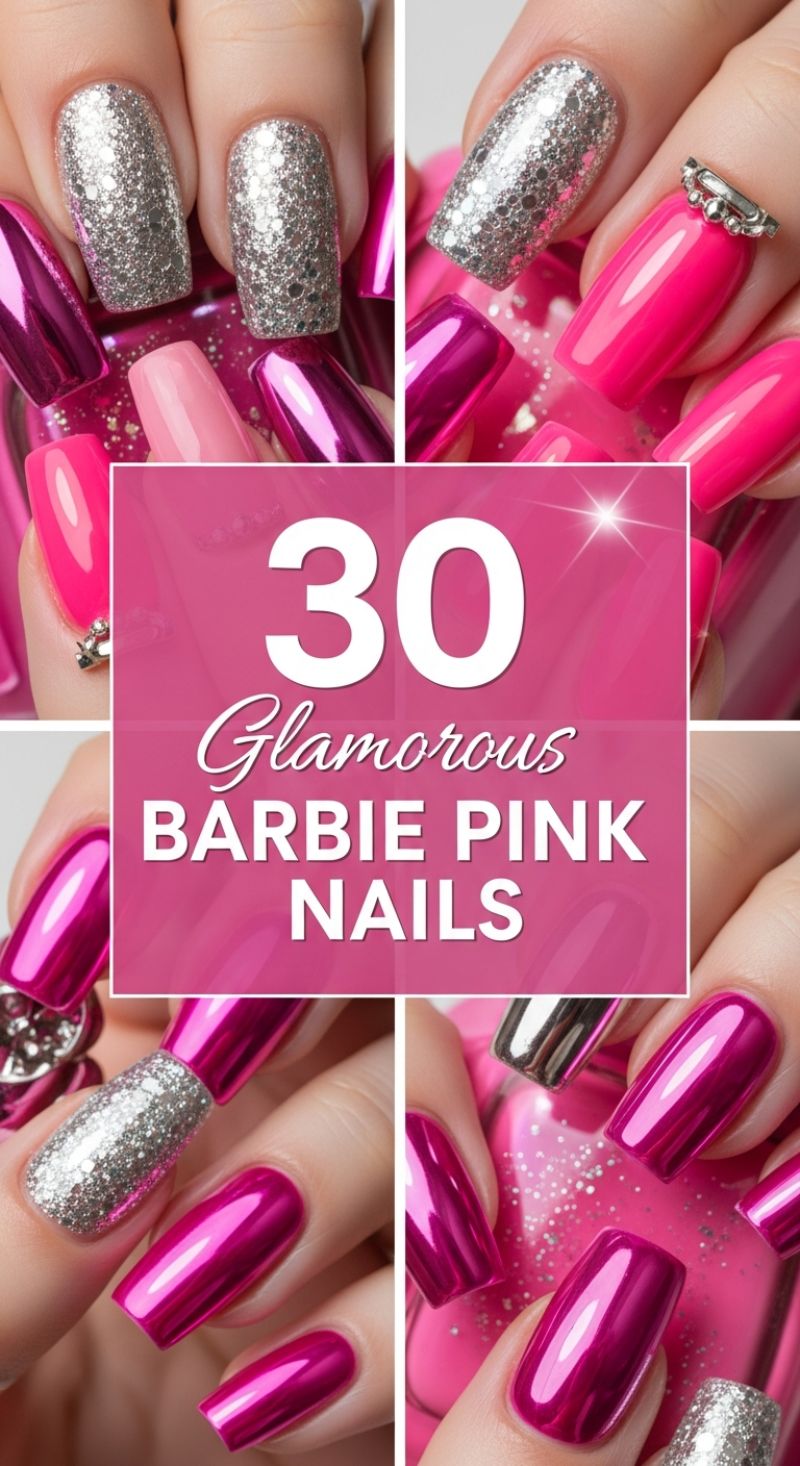 30 Glamorous Barbie Pink Nails