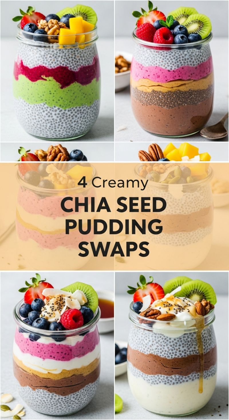 4 Creamy CHIA SEED PUDDING SWAPS