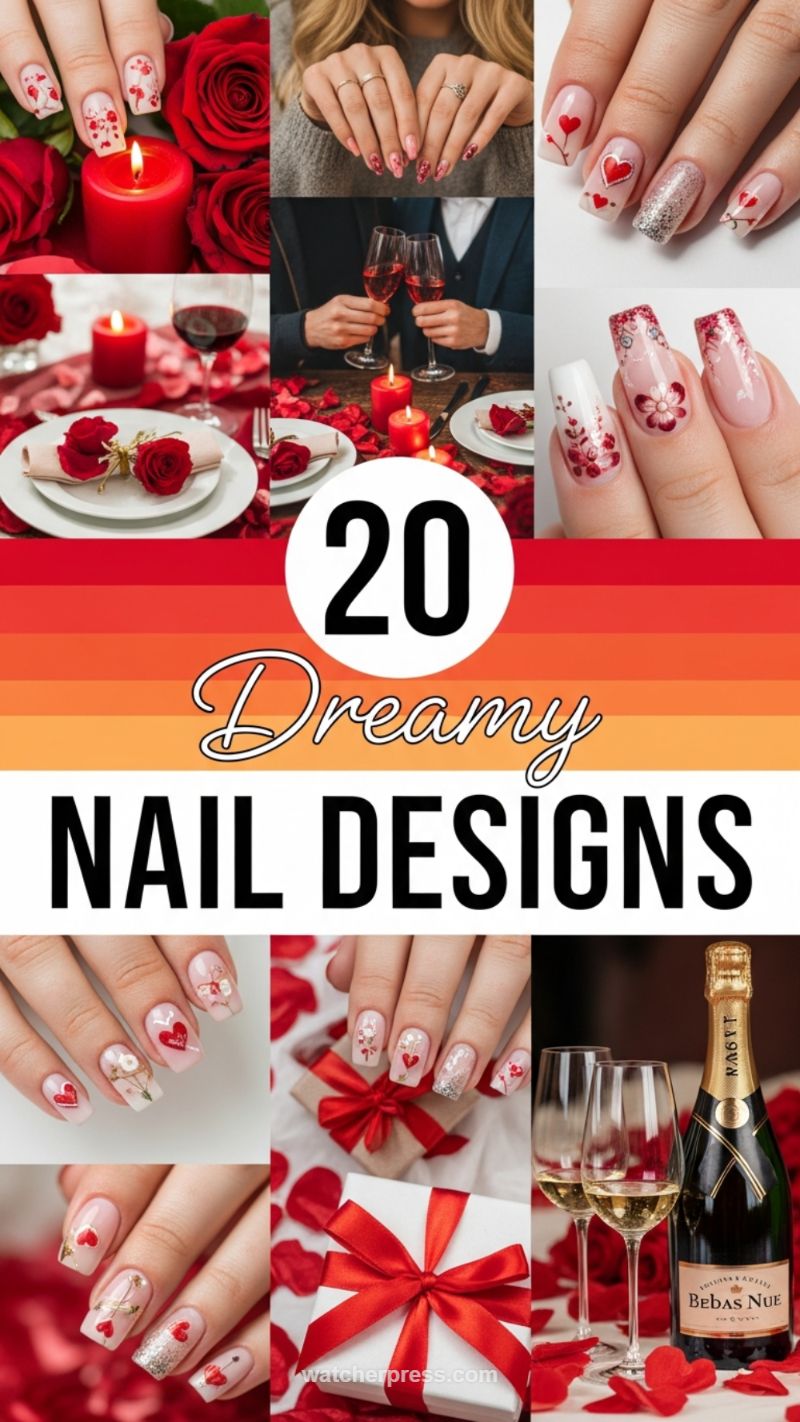 4. Elegant Red with Simple White Hearts