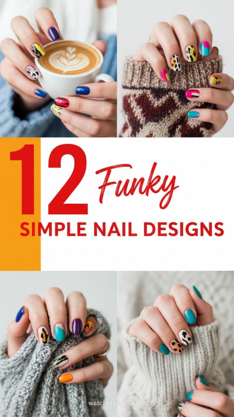4. Funky and Bright Abstract Nail Designs