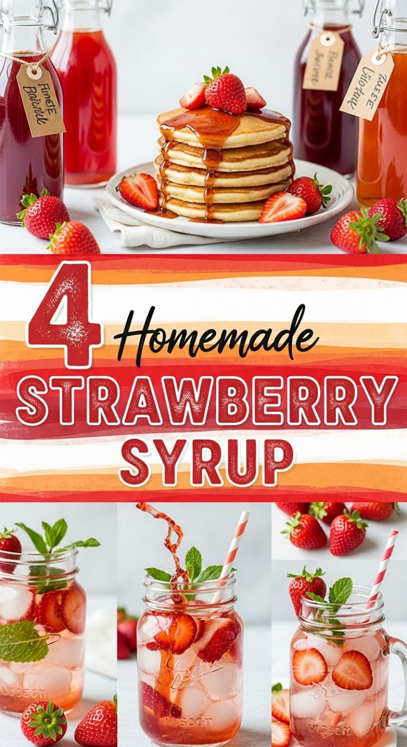 4 Homemade STRAWBERRY SYRUP