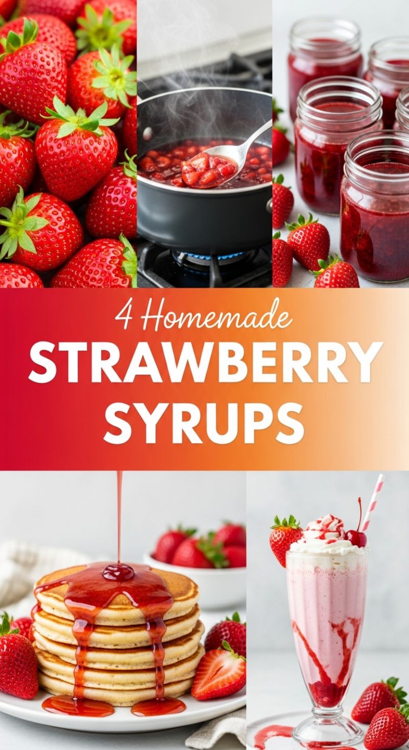 4 Homemade STRAWBERRY SYRUPS