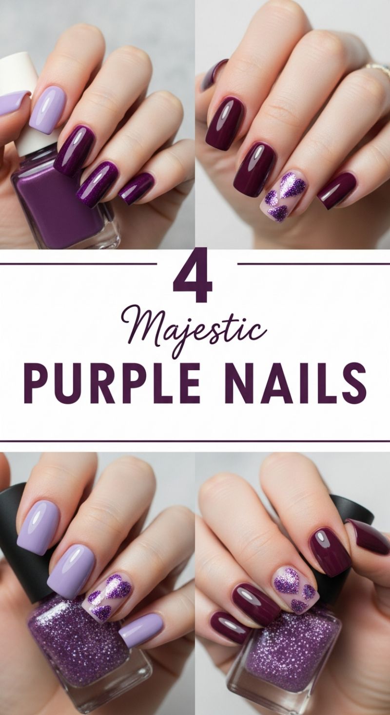 4 Majestic Purple Nails
