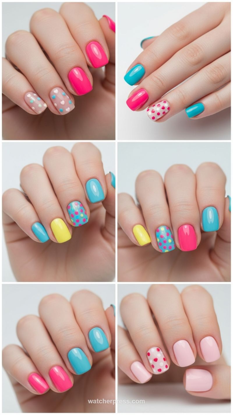 4. Vibrant Polka Dots and Neon Brights