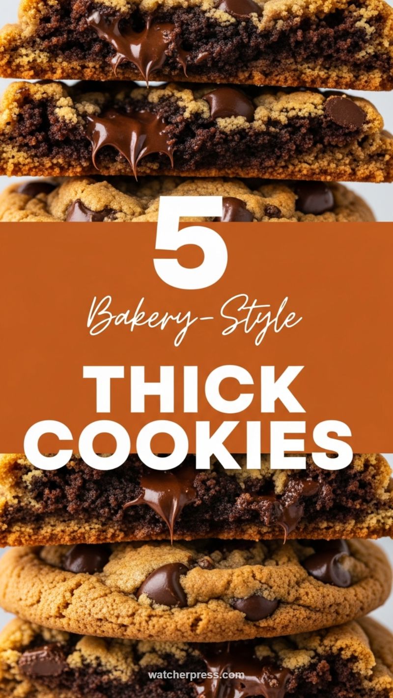5 Bakery-Style Extra Thick Chocolate Chip Cookies