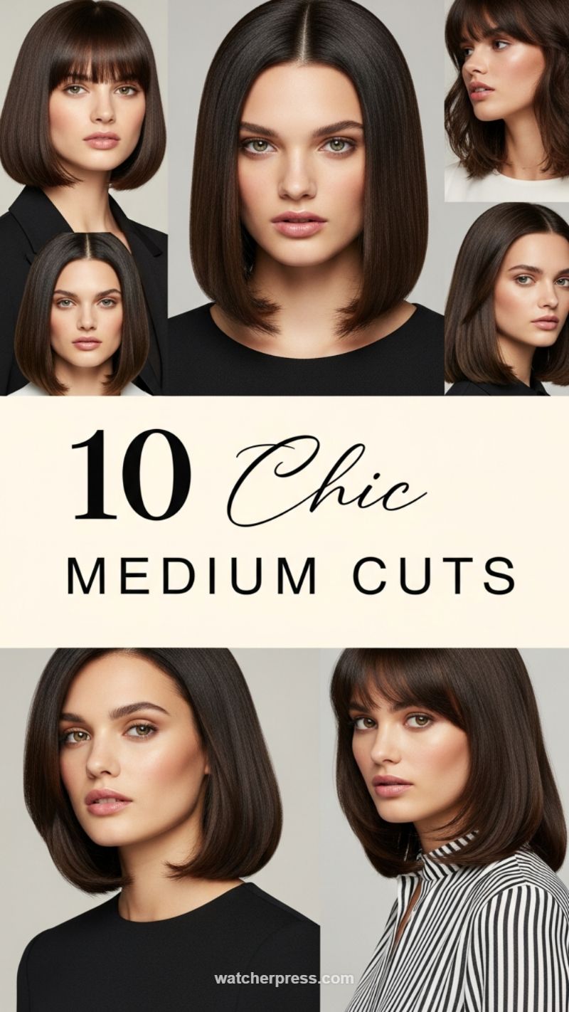 5. Chic and Sleek Medium Cuts (10 Chic Medium Cuts)