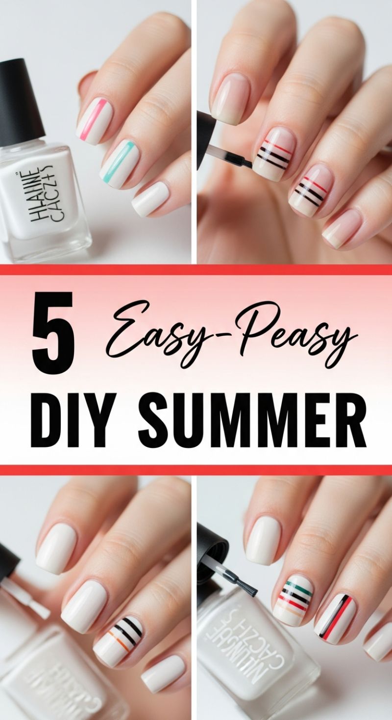 The Ultimate Seasonal Nail Guide: 100+ Must-Try Spring and Summer Manicure Designs 5 Easy-Peasy DIY Summer Striped Nail Designs
