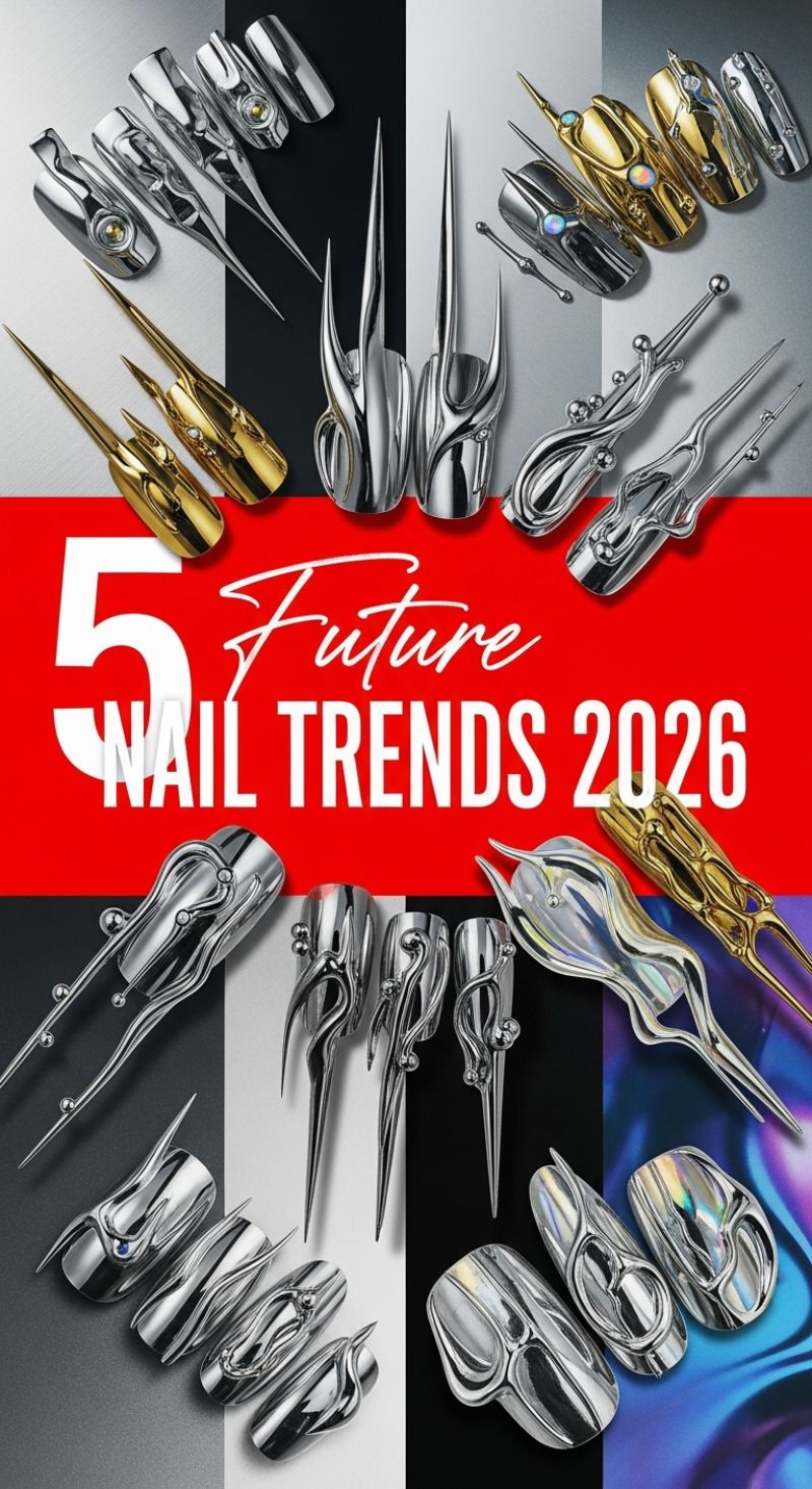 5 Future Nail Trends 2026: Sculptural and Chrome Extremes