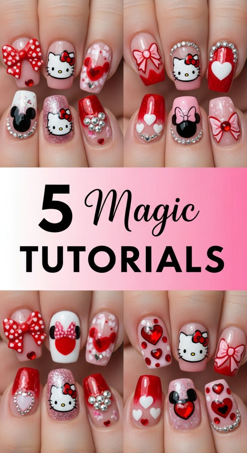 5 Magic Tutorials: Iconic Character Nail Art for Valentine's Day