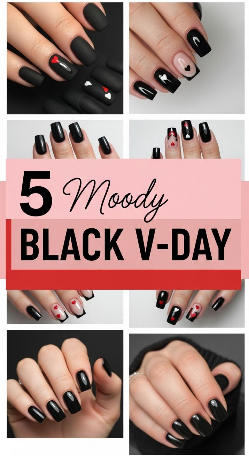 5 Moody Black V-Day Manicures