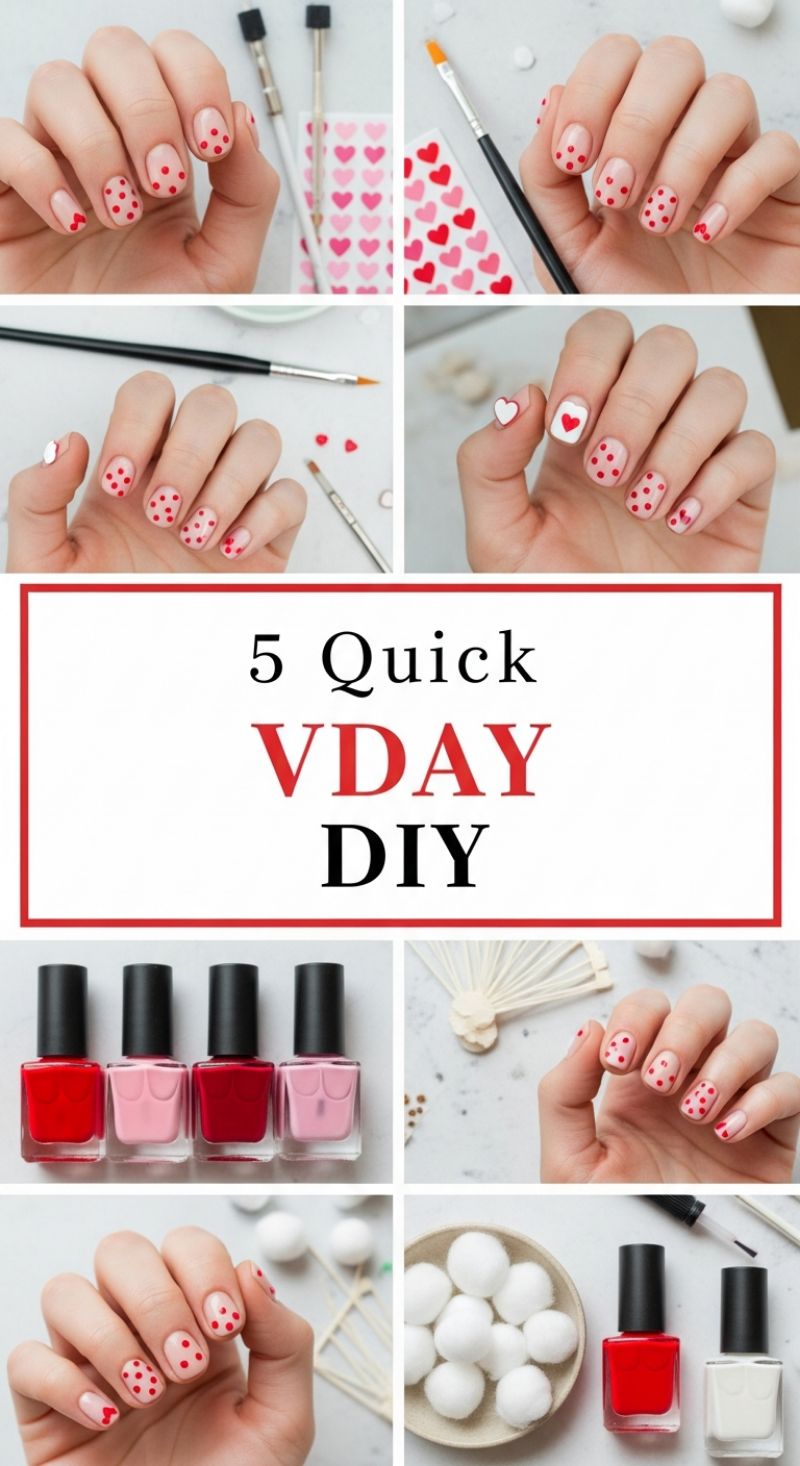 5 Quick VDAY DIY: Charming Valentine's Day Nail Art