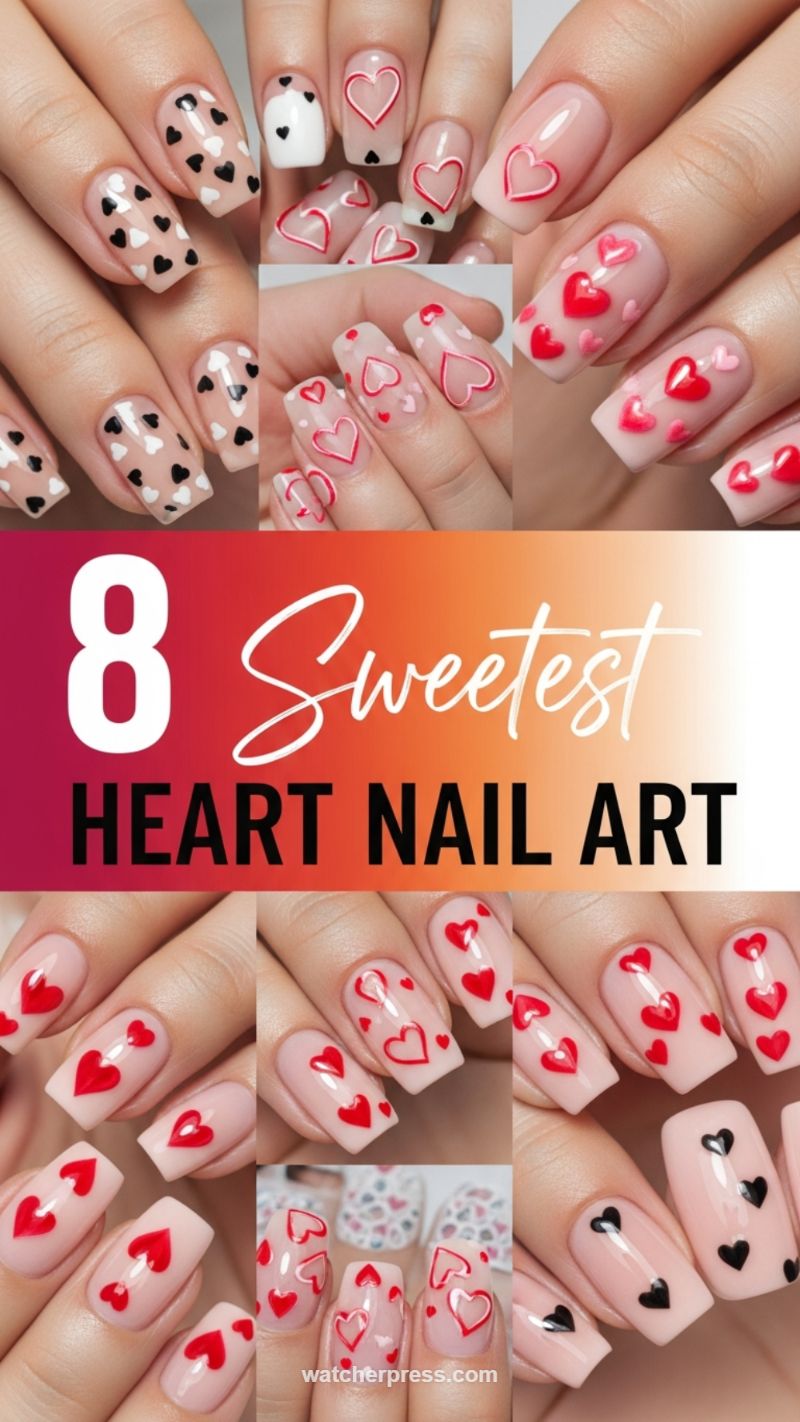 5. Sweetest Nude Base Heart Nail Art