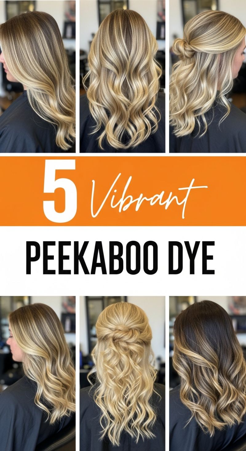 5 Vibrant Peekaboo Dye: Dimensional Half-Up and Wavy Prom Styles