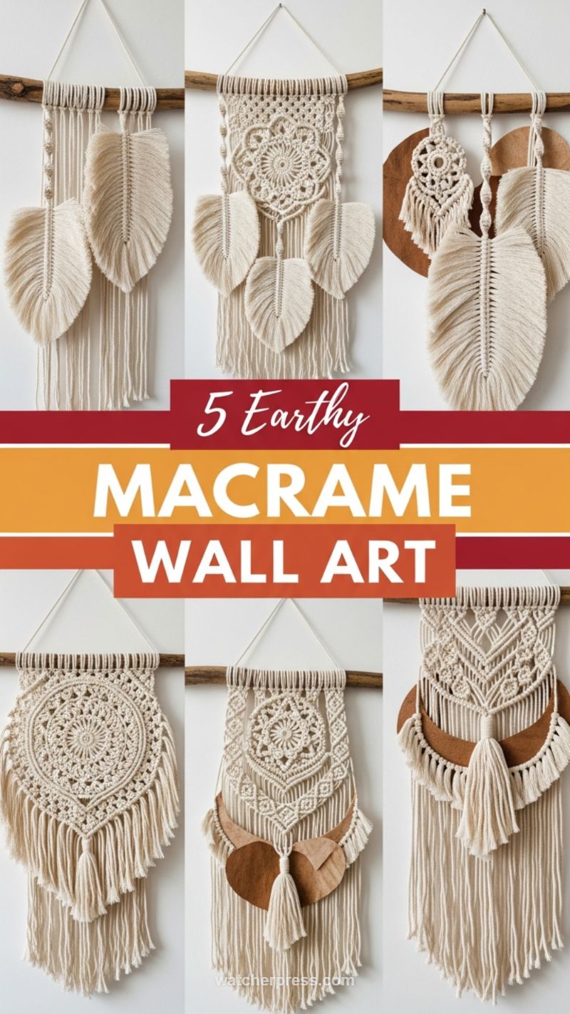 6. Bohemian Fiber Art Contrast (Earthy Macrame Wall Art)