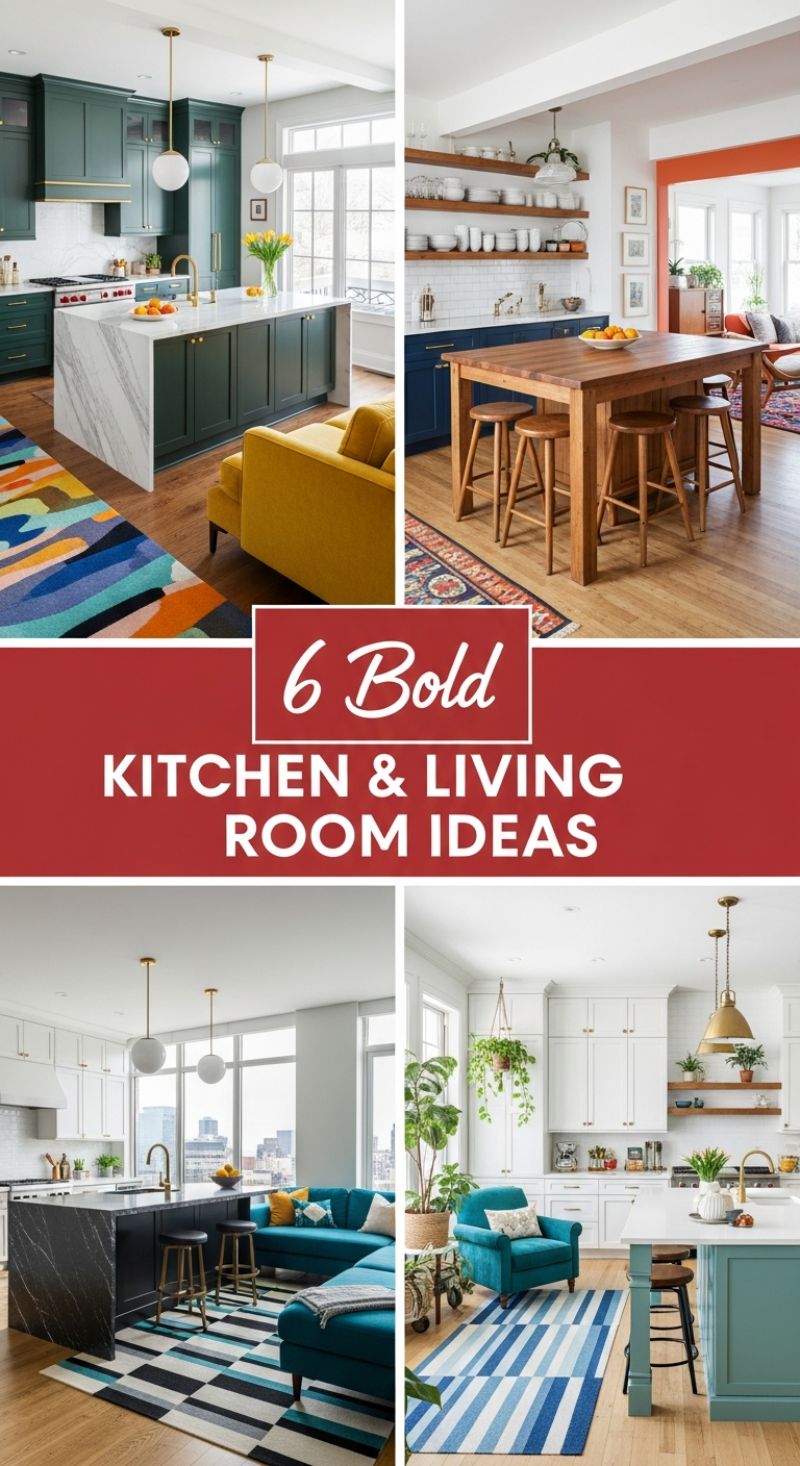6 Bold KITCHEN & LIVING ROOM IDEAS
