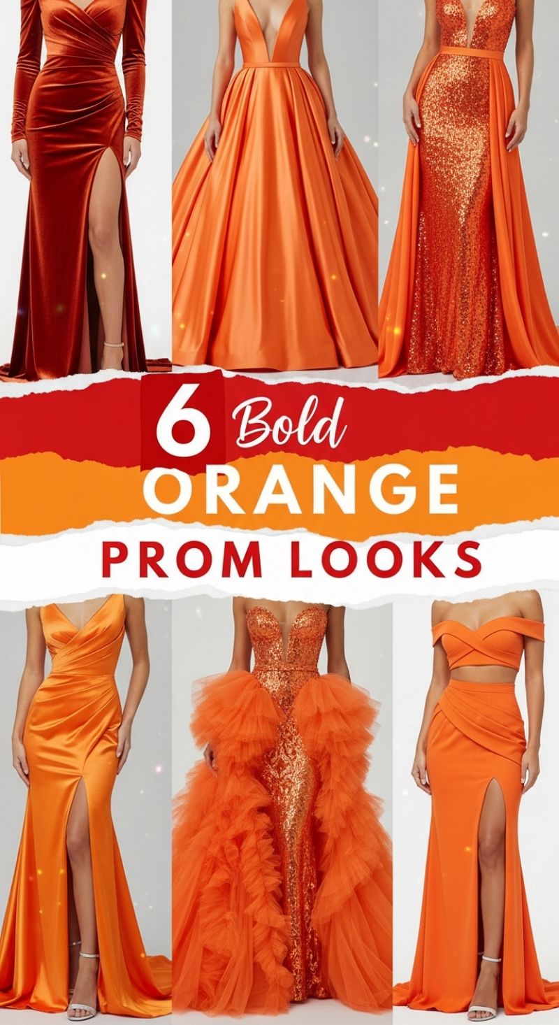 6 Bold Orange Prom Looks