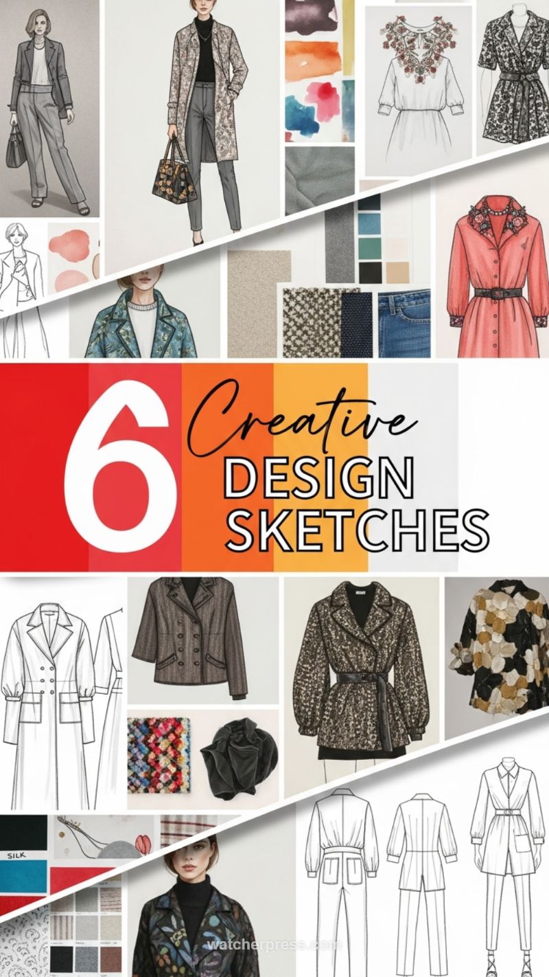 6 Creative Design Sketches: Understanding Garment Construction
