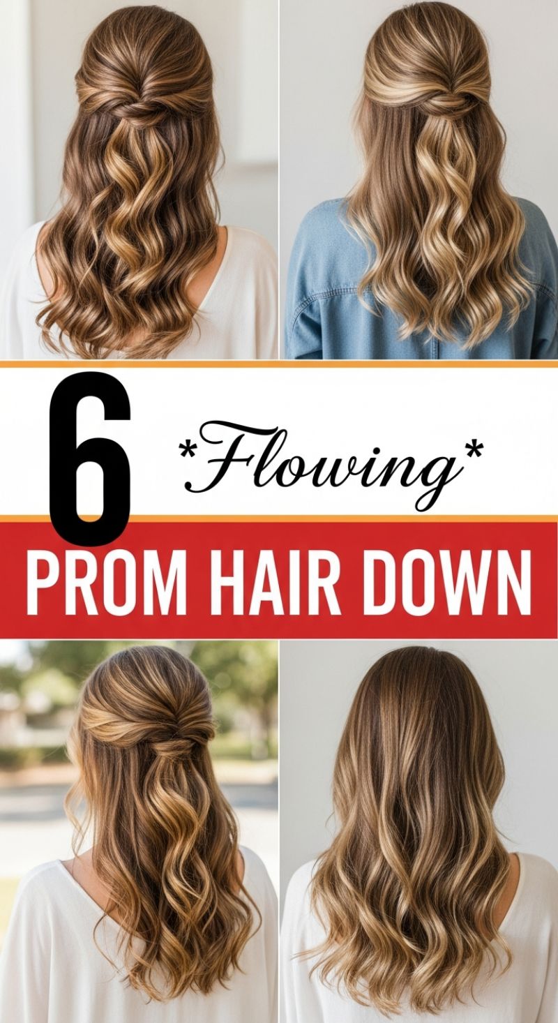 6 Flowing Prom Hair Down